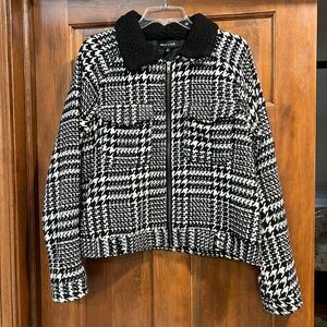 New Look Black and White Houndstooth Jacket